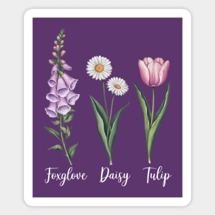 FOXGLOVE-DAISY-TULIP Magnet
